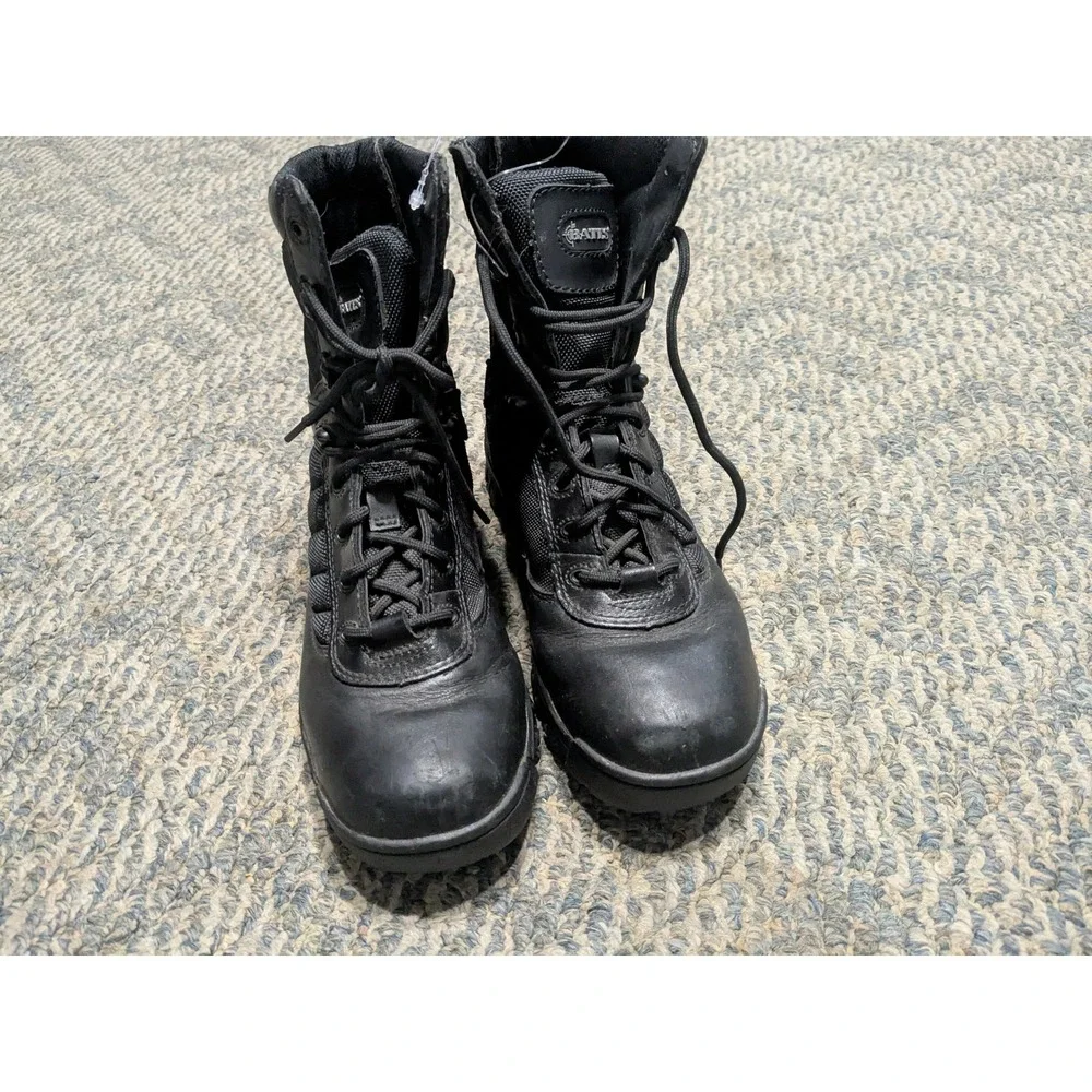 Bates Mens Black Tactical Side Zip Boots Leather Nylon Work Duty E02261
